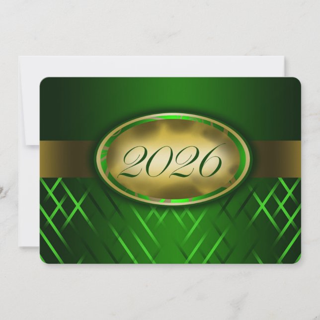 Green and Gold Class of 2026 Invitation (Front)