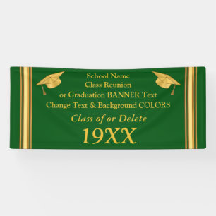 Green and Gold Class Reunion Banner or Graduation
