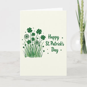 Green And Gold Clover Card
