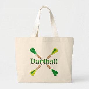 Green and Gold Dartball Darts Large Tote Bag