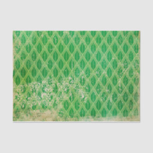 Green and Gold Distressed Art Deco Tissue Paper