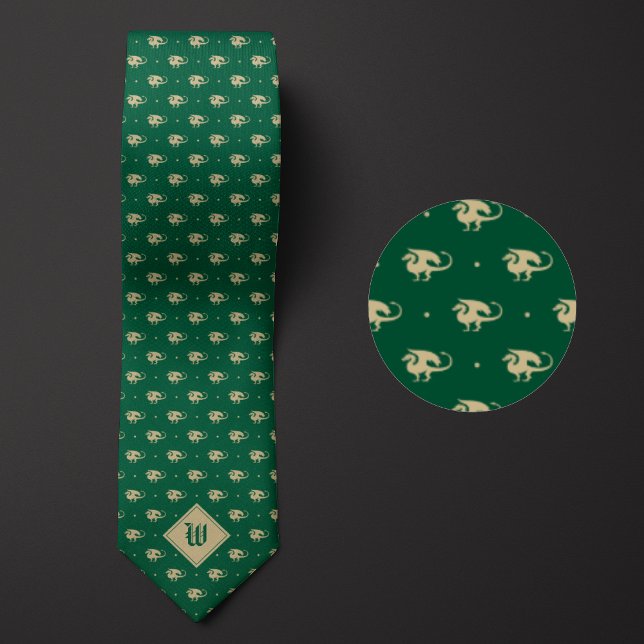 Green and Gold Dragon in Profile with Monogram Tie (Creator Uploaded)