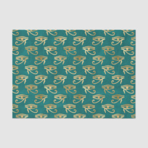 Green and Gold Egyptian Eye of Ra Tissue Paper