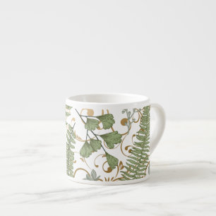 Green and Gold Fern Pattern Espresso Cup