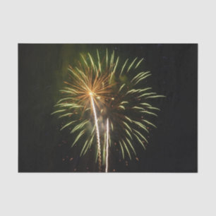 Green and Gold Fireworks Holiday Celebration Tissue Paper
