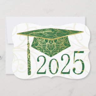 Green and Gold Floral Cap 2025 Card