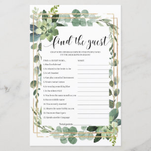 Green and gold geometric find the guest game