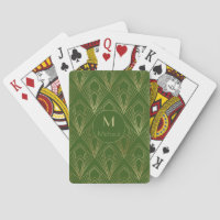 Green and Gold Geometric Pattern | Monogram