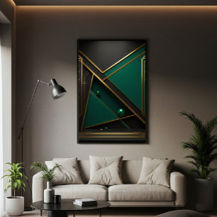 Green and Gold Geometry Poster