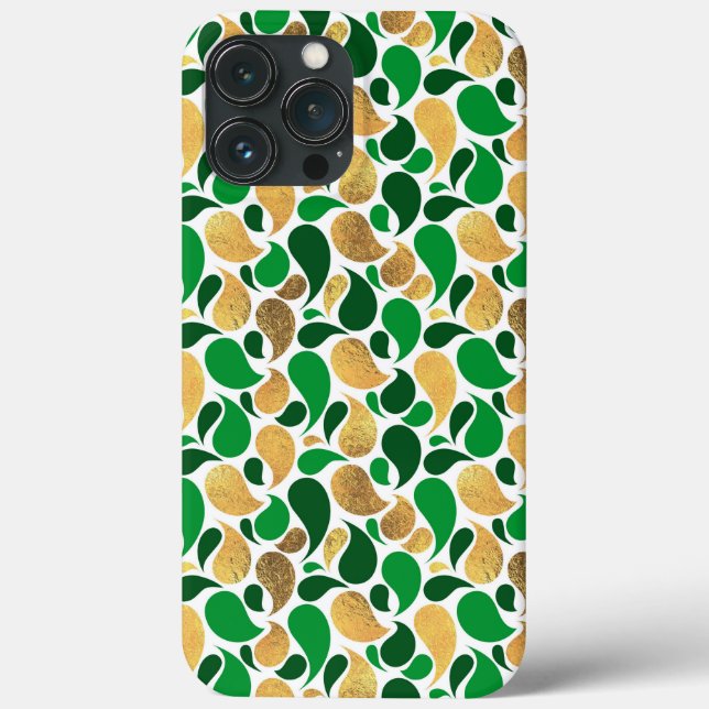 Green and Gold Glitter Festive Pattern Fusion Case-Mate iPhone Case (Back)