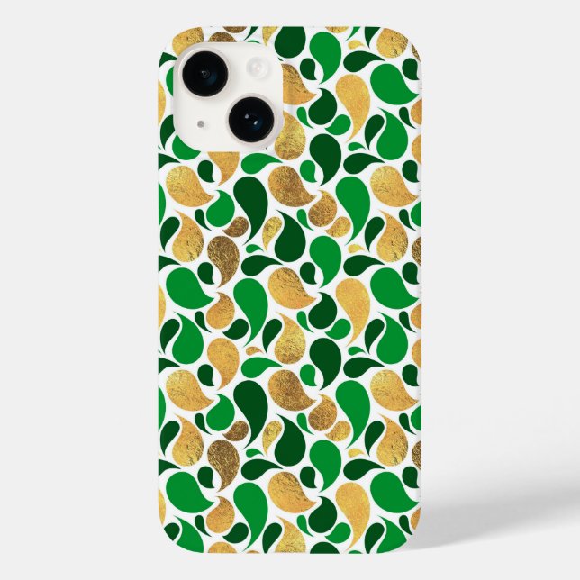 Green and Gold Glitter Festive Pattern Fusion Case-Mate iPhone Case (Back)