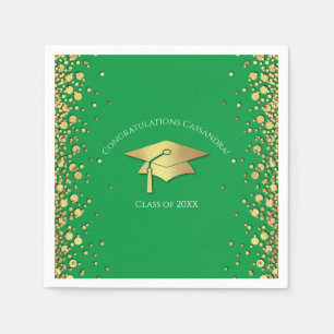Green and Gold Graduation Napkin