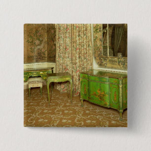 Green and gold lacquer furniture in the state 15 cm square badge