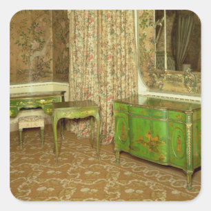 Green and gold lacquer furniture in the state square sticker