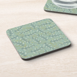 Green and gold leaves coaster