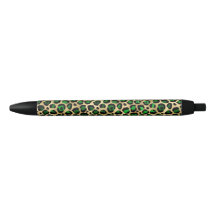 Green and Gold Leopard Print