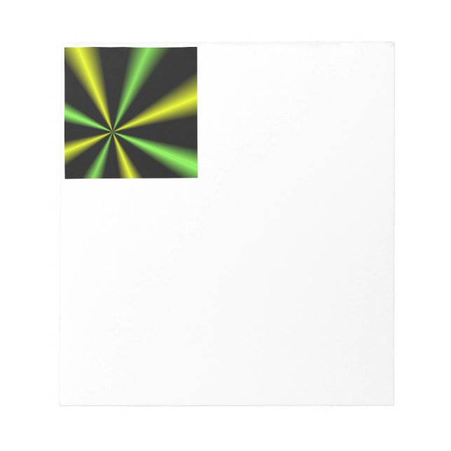 Green and Gold Lightbeams Notepad (Front)
