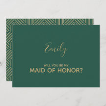 Green and Gold Maid of Honour