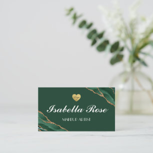 Green and Gold Marble Agate Business Card