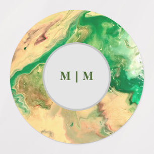 Green and gold marble swirls