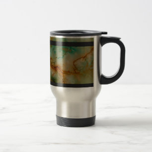 Green and Gold Marble Travel Mug