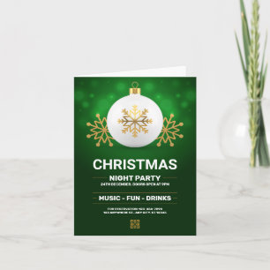 Green and Gold Modern Christmas Party, Christmas  Invitation