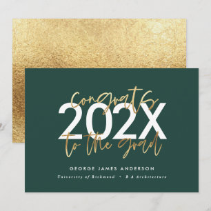 green and gold modern script stylish graduation 
