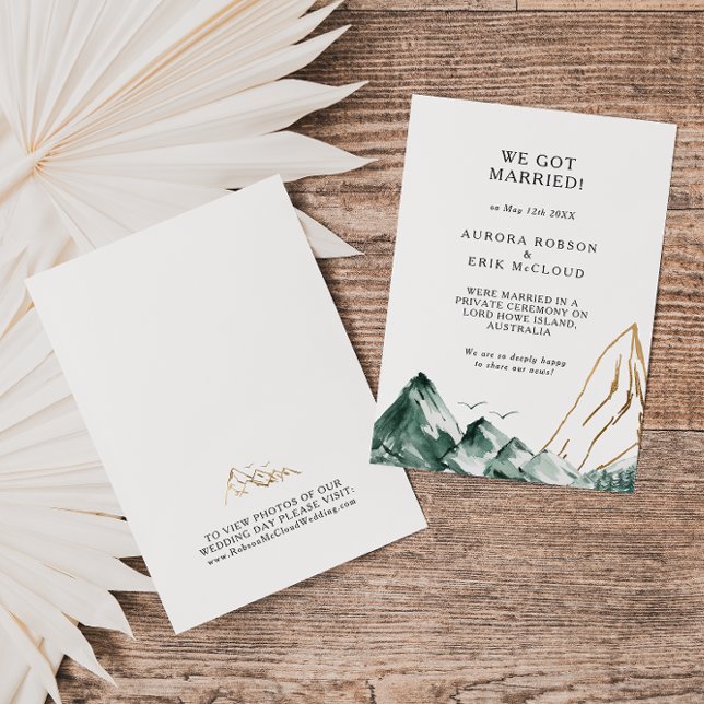 Green and Gold Mountain Elopement Announcement (Creator Uploaded)