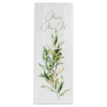 Green and Gold Olive Stem Business Merchandise Bag