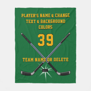 Green and Gold Personalised Hockey Blanket