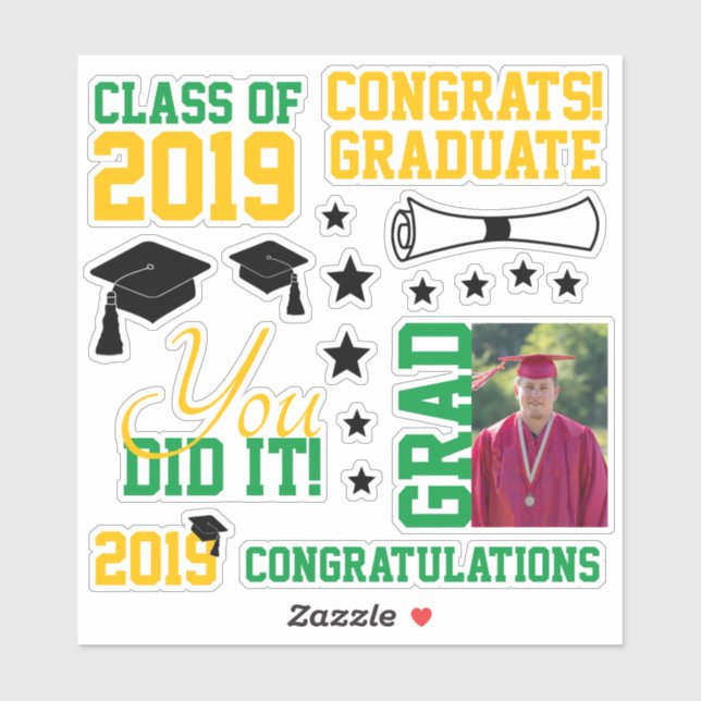 Green and Gold Photo Graduation (Sheet)
