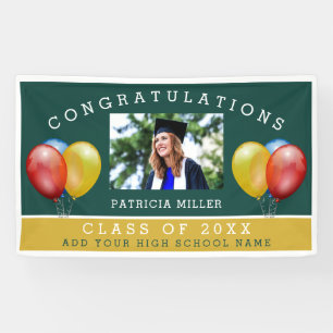 Green And Gold Photo Graduation Congratulations Banner