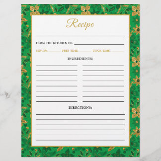Green and Gold Poinsettia Flowers Recipe Page