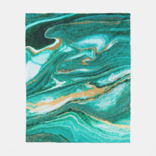 Green and gold ripple of agate background. Golden Fleece Blanket