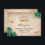 Green and Gold Rose Parchment Elegant Save The Date<br><div class="desc">Looking for unique, elegant save the date ideas in green and gold party theme colours? These unique DIY template save the date invitations make it easy for you to create your own beautiful fairytale princess stationery. The vintage botanical watercolor art illustrated by Raphaela Wilson depicts emerald green roses with pretty...</div>