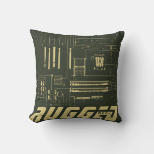 green and gold RUGGED GEEK Motherboard Tech Cushion