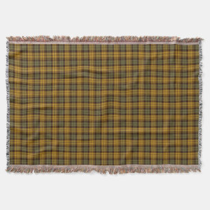 Green and Gold Rustic Plaid Pattern Throw Blanket