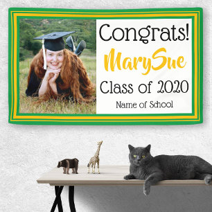 Green and Gold School Colors Photo Banner