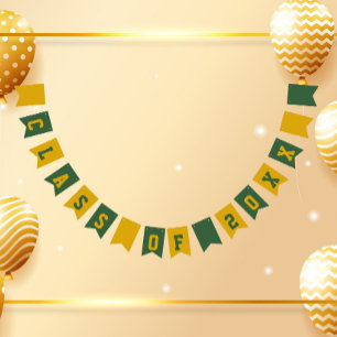 Green and Gold School Colours Class Year Bunting