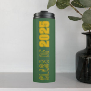 Green and Gold School Colours Class Year Thermal Tumbler