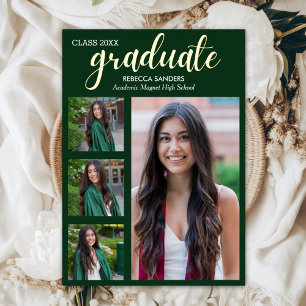 Green and Gold Script 4 Graduate Photos for Her