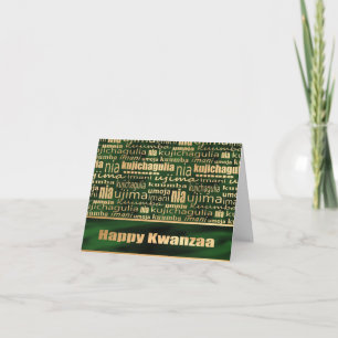 Green and Gold "Seven Principles" Kwanzaa Card