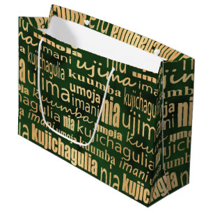 Green and Gold Seven Principles Large Gift Bag