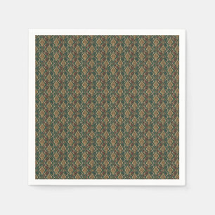 Green and Gold Snake Skin Pattern - Animal Print Napkin