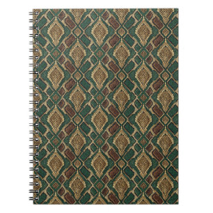 Green and Gold Snake Skin Pattern - Animal Print Notebook
