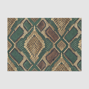 Green and Gold Snake Skin Pattern - Animal Print Tissue Paper