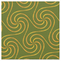 Green and Gold Spirals Pattern Elegant Seamless