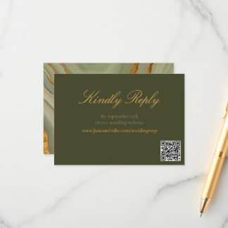 Green And Gold Stone Pattern Enclosure Card
