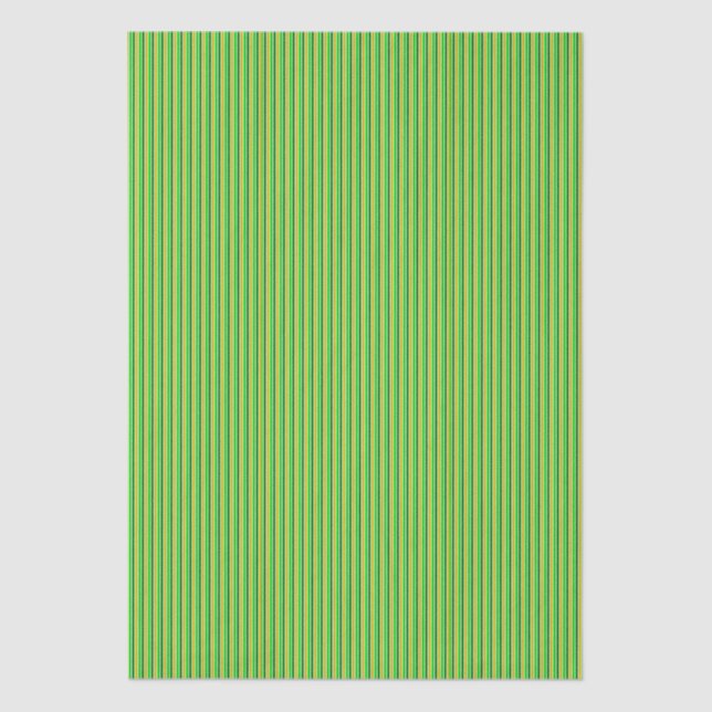 Green and Gold Stripes Tissue Paper (Front)