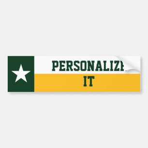 Green and Gold Texas Flag Bumper Sticker